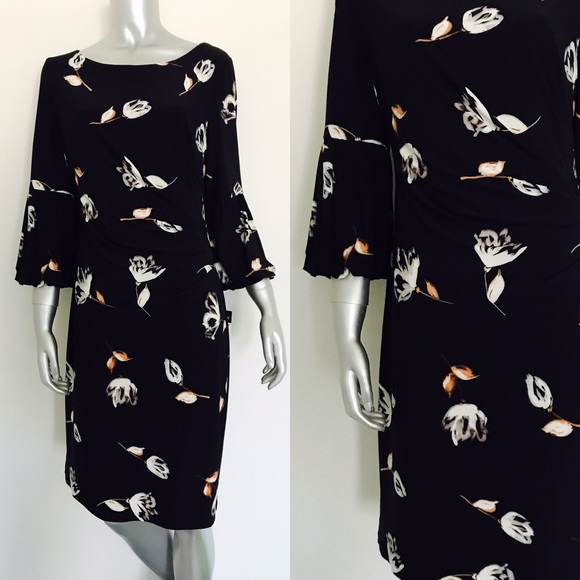 ralph lauren jersey bell sleeve gown